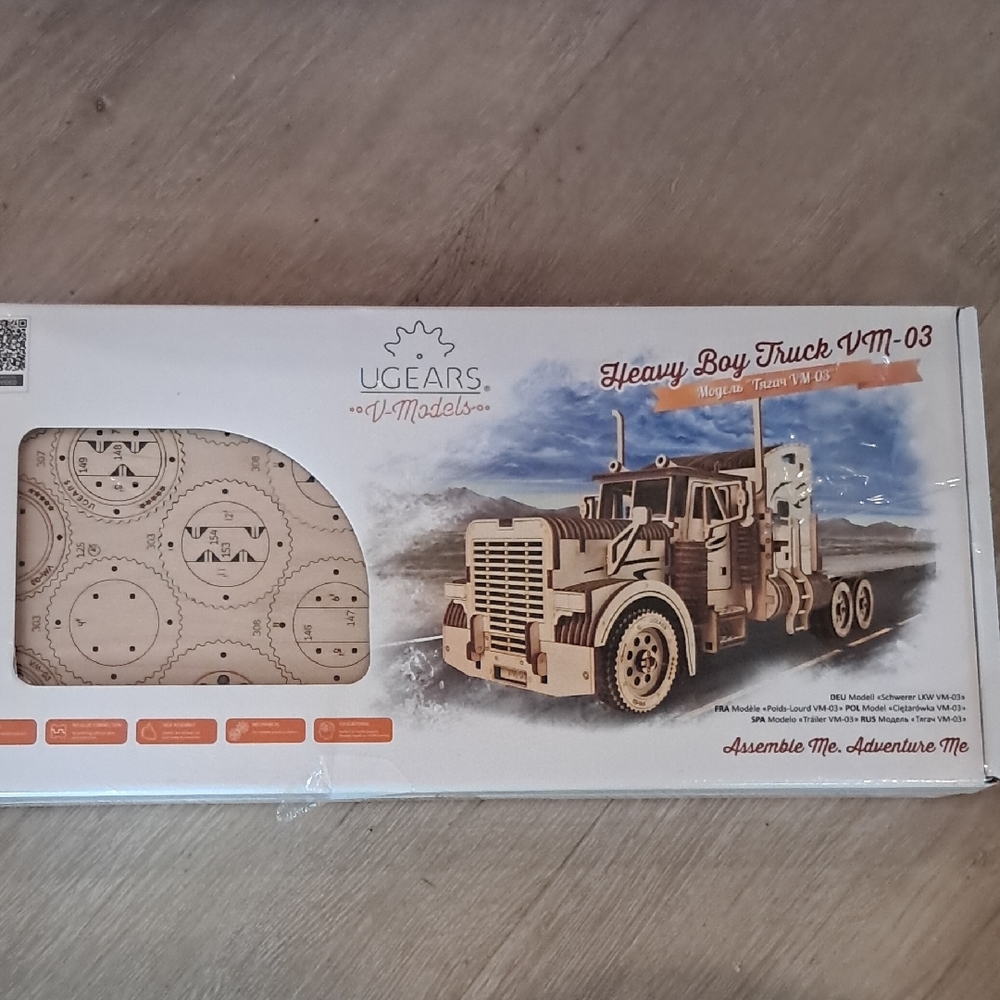 Brown and White WWII Era Military Truck Model Kit